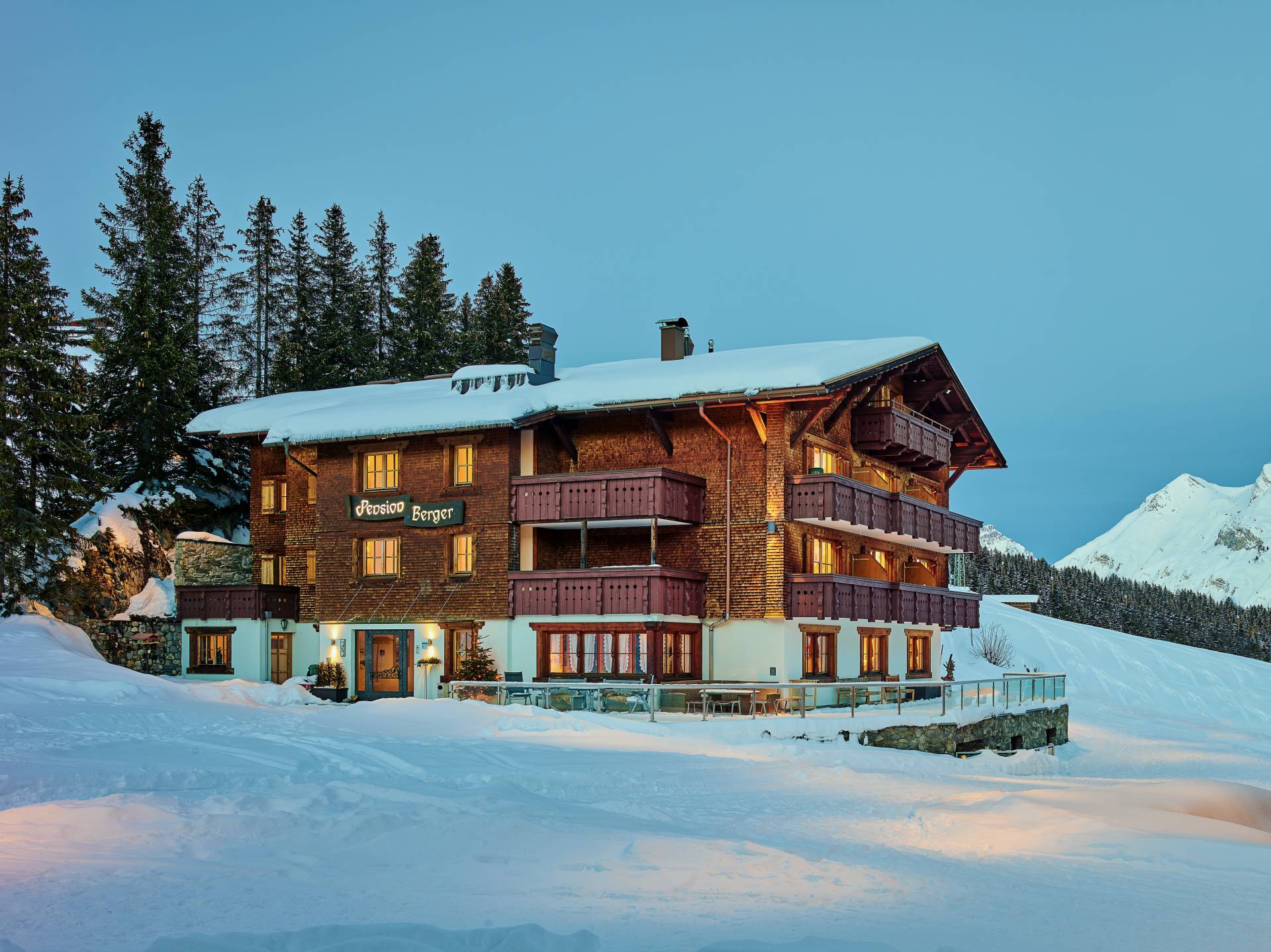 Pension Berger im Winter