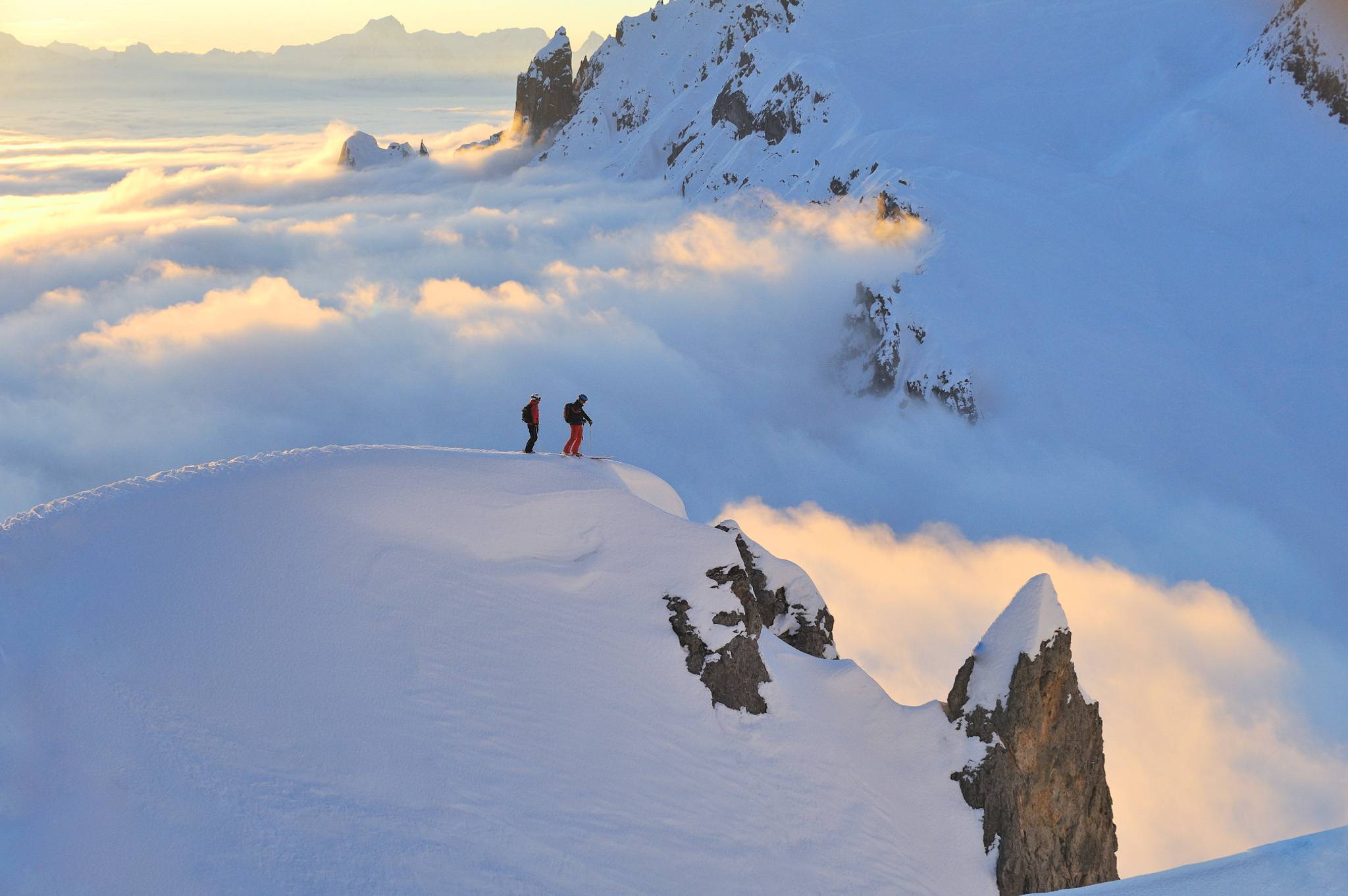 Skifahrer auf dem Berg