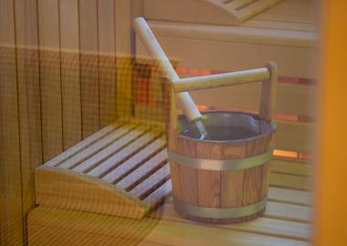 Sauna in der Pension Berger Oberlech