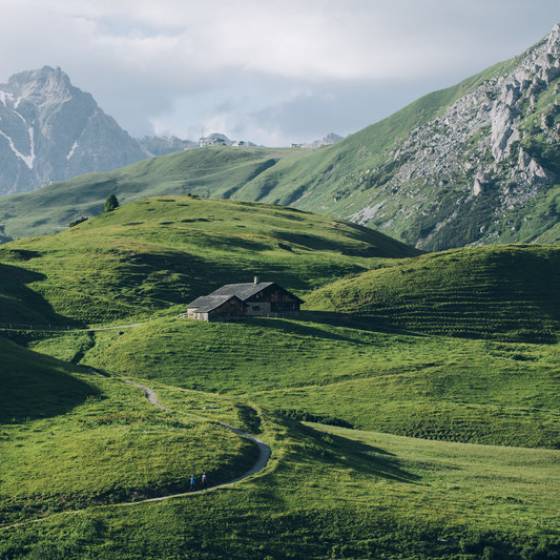 Berghütte mit Panorama