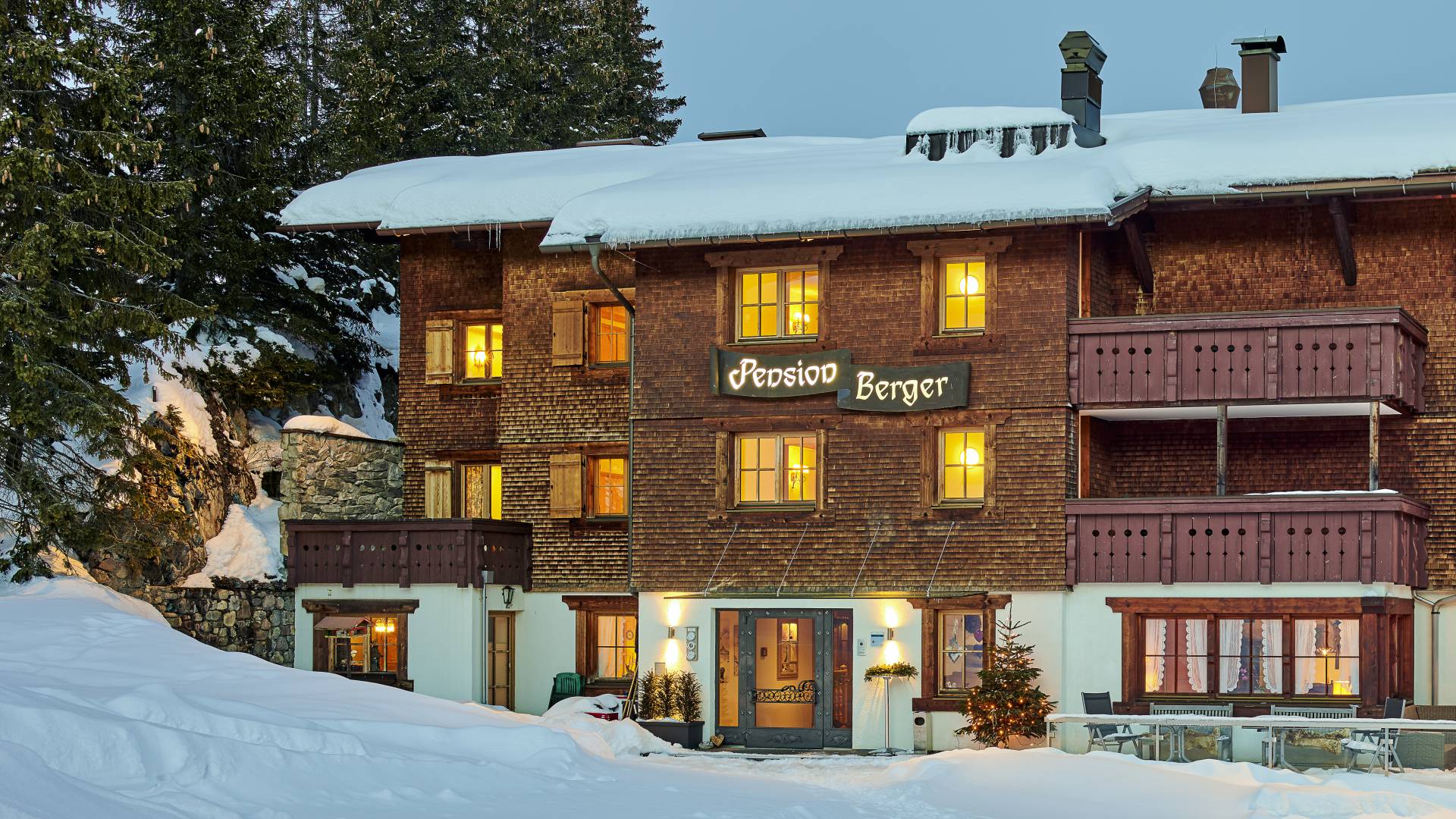 Pension Berger im Winter